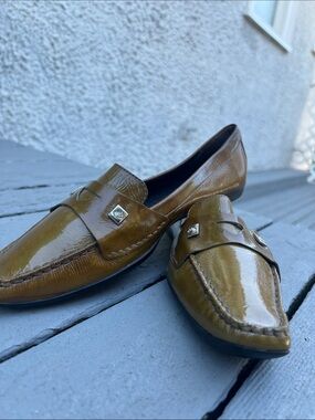 JB MartinWomen Leather Penny Loafers in Olive Brown